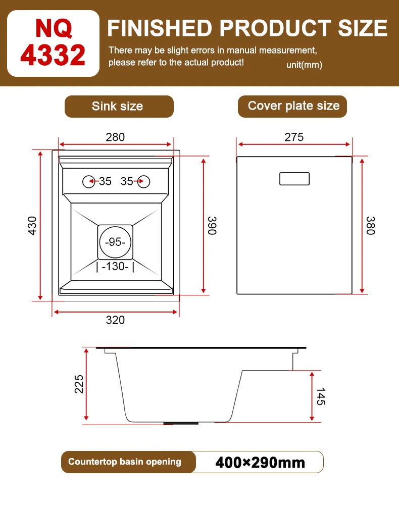 Fregadero de barra oculto de acero inoxidable para cocina, apartamento, pequeño, de una sola ranura, para coche de turismo, lavabo multifuncional con tapa.