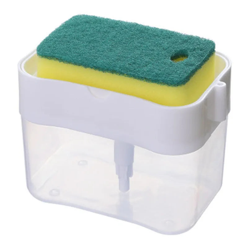 Dispensador de jabón para platos de cocina, dispensador de jabón líquido, dispensador de jabón de cocina con soporte para esponja, dispensador de jabón con bomba para esponja.