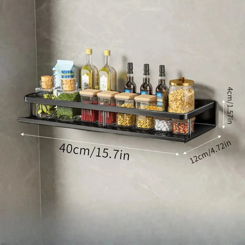 Estante de cocina para especias, estante de pared para espátula, cuchara, gancho, toallero, apto para cocina y baño.